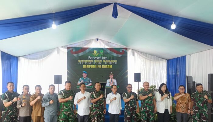 Gedung dan Garasi Denpom 1/6 Batam Diresmikan, Perkuat Sinergi TNI-Polri dan Pemda