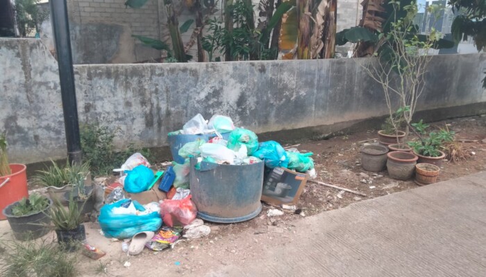 Tumpukan Sampah di Belakang Kantor Camat Bengkong Dikeluhkan Warga, Minta Segera Diangkut