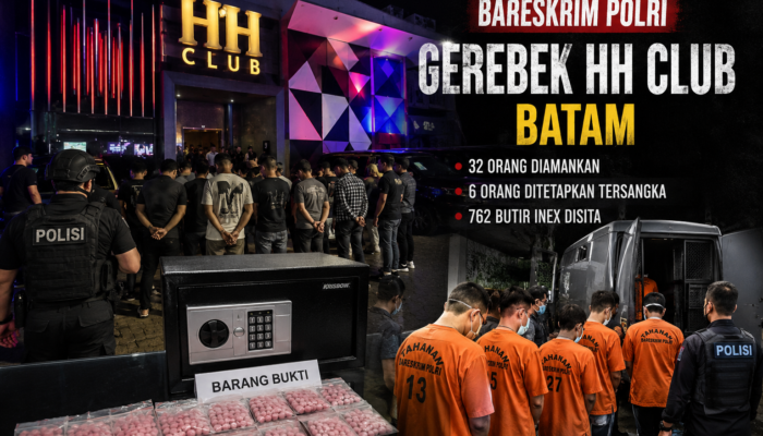 32 Orang Diamankan Bareskrim di HH Club Batam, 6 Jadi Tersangka dan 762 Butir Inex Disita